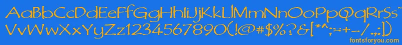 Dimurphic Font – Orange Fonts on Blue Background