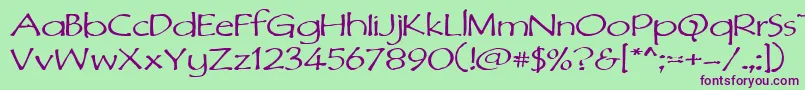 Dimurphic Font – Purple Fonts on Green Background