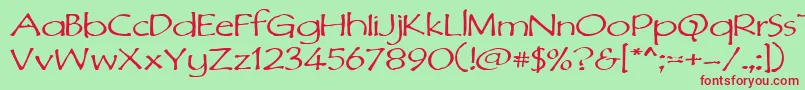Dimurphic Font – Red Fonts on Green Background
