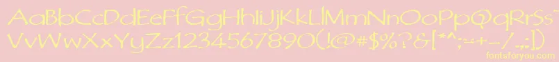 Dimurphic Font – Yellow Fonts on Pink Background