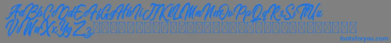 BadmintonOfShadow Font – Blue Fonts on Gray Background