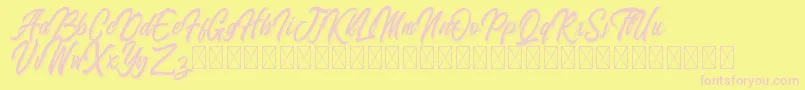 BadmintonOfShadow Font – Pink Fonts on Yellow Background