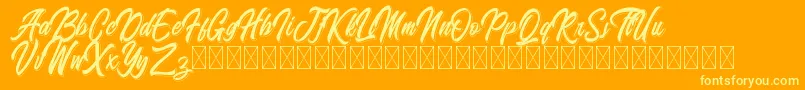 BadmintonOfShadow Font – Yellow Fonts on Orange Background