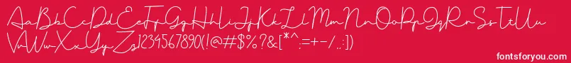 Badriyah Two-Schriftart – Weiße Schriften auf rotem Hintergrund