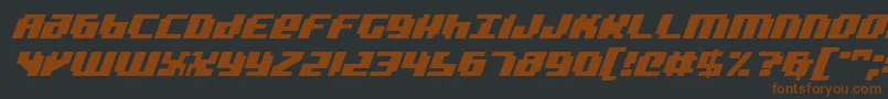 badroboti-Schriftart – Braune Schriften auf schwarzem Hintergrund