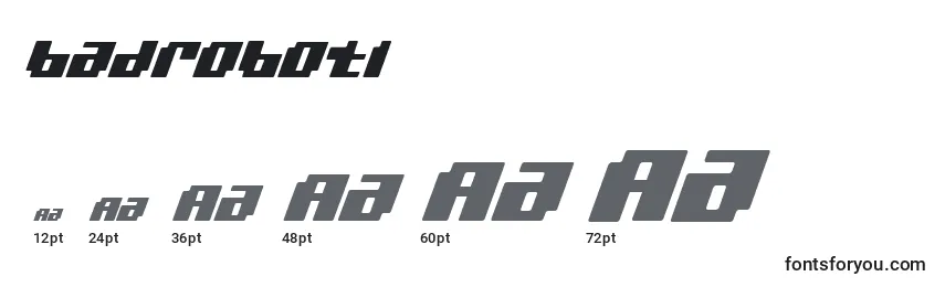 Badroboti (120502) Font Sizes