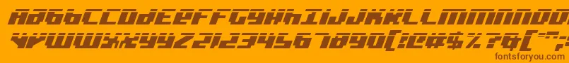 badrobotil-Schriftart – Braune Schriften auf orangefarbenem Hintergrund