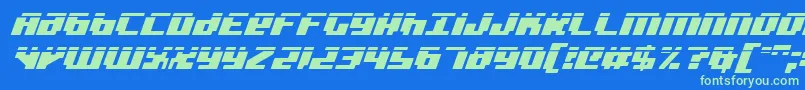 badrobotil Font – Green Fonts on Blue Background