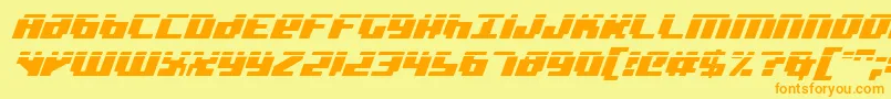 badrobotil Font – Orange Fonts on Yellow Background