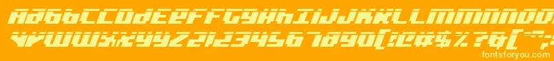 badrobotil Font – Yellow Fonts on Orange Background