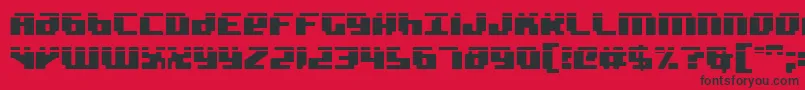 badrobotl Font – Black Fonts on Red Background