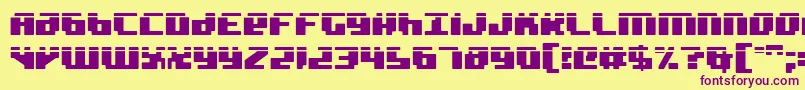 badrobotl Font – Purple Fonts on Yellow Background