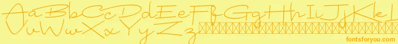 Fonte Badrudin Script – fontes laranjas em um fundo amarelo