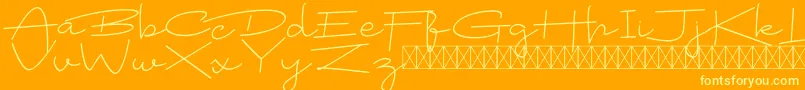 Badrudin Script Font – Yellow Fonts on Orange Background