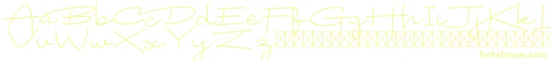 Badrudin Script-fontti – keltaiset fontit valkoisella taustalla