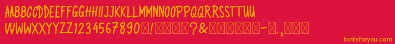 フォントBadSaturday – 赤い背景にオレンジの文字