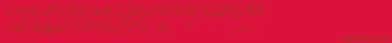BadWeatherDemo Font – Brown Fonts on Red Background