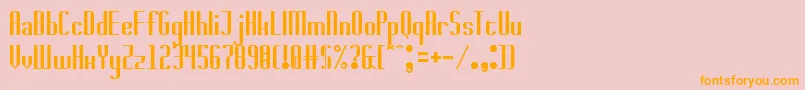 badwolf-Schriftart – Orangefarbene Schriften auf rosa Hintergrund