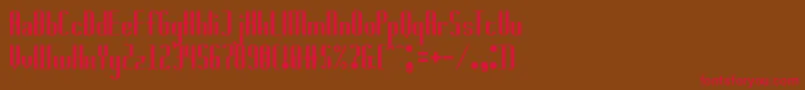 フォントbadwolf – 赤い文字が茶色の背景にあります。