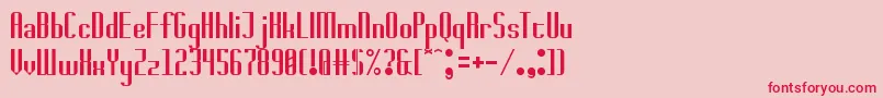 badwolf-Schriftart – Rote Schriften auf rosa Hintergrund