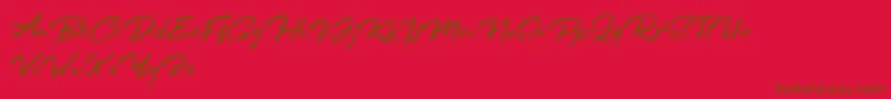 Bafora Regular Demo Font – Brown Fonts on Red Background