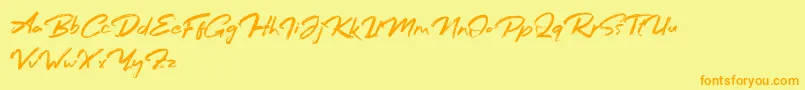 More about Bafora Regular Demo Font Bafora Regular Demo Font – Orange Fonts on Yellow Background