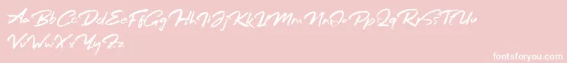 Bafora Regular Demo-Schriftart – Weiße Schriften auf rosa Hintergrund