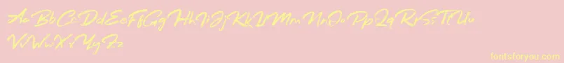 Bafora Regular Demo Font – Yellow Fonts on Pink Background