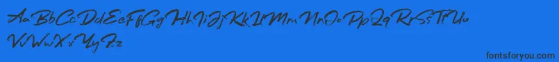 Bafora Regular Demo Font – Black Fonts on Blue Background