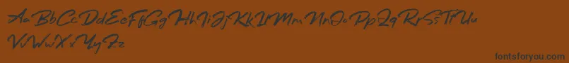 Bafora Regular Demo Font – Black Fonts on Brown Background