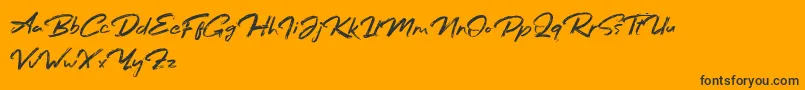 Fonte Bafora Regular Demo – fontes pretas em um fundo laranja