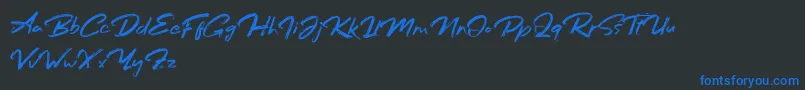 Bafora Regular Demo Font – Blue Fonts on Black Background