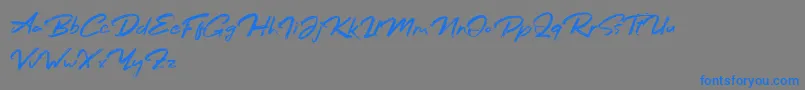 Bafora Regular Demo-Schriftart – Blaue Schriften auf grauem Hintergrund