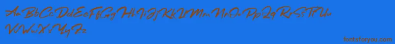 Bafora Regular Demo Font – Brown Fonts on Blue Background