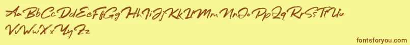 Bafora Regular Demo Font – Brown Fonts on Yellow Background