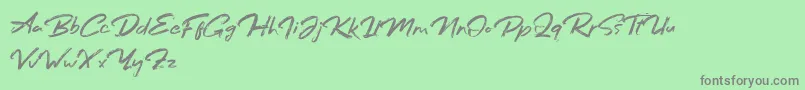 Bafora Regular Demo Font – Gray Fonts on Green Background