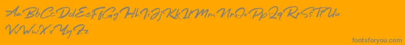 Bafora Regular Demo Font – Gray Fonts on Orange Background