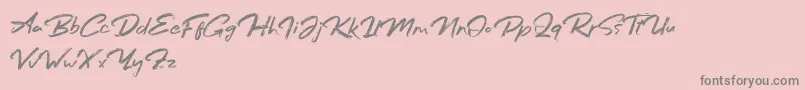 Bafora Regular Demo Font – Gray Fonts on Pink Background