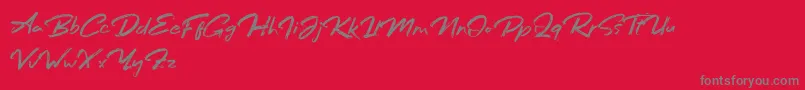 Bafora Regular Demo-Schriftart – Graue Schriften auf rotem Hintergrund