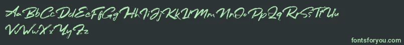 Bafora Regular Demo Font – Green Fonts on Black Background