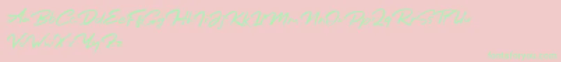 Bafora Regular Demo Font – Green Fonts on Pink Background