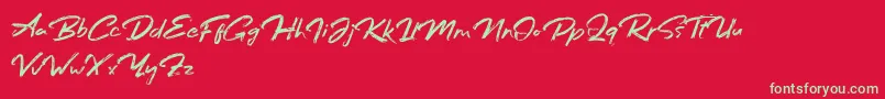 Bafora Regular Demo-Schriftart – Grüne Schriften auf rotem Hintergrund