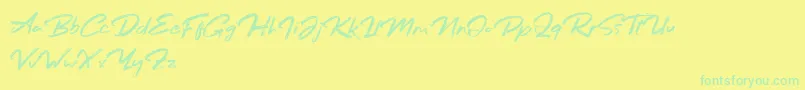Bafora Regular Demo Font – Green Fonts on Yellow Background
