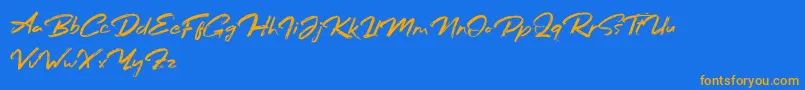 Bafora Regular Demo Font – Orange Fonts on Blue Background
