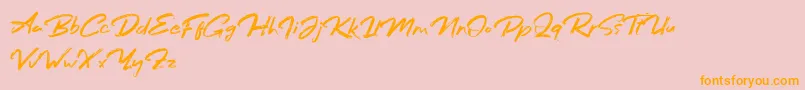 Bafora Regular Demo Font – Orange Fonts on Pink Background