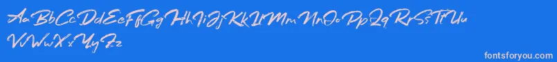Bafora Regular Demo Font – Pink Fonts on Blue Background