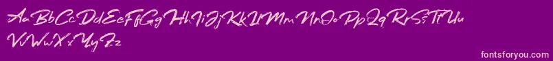 Bafora Regular Demo Font – Pink Fonts on Purple Background