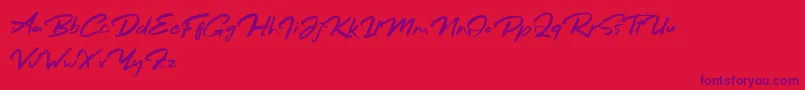 Fonte Bafora Regular Demo – fontes roxas em um fundo vermelho