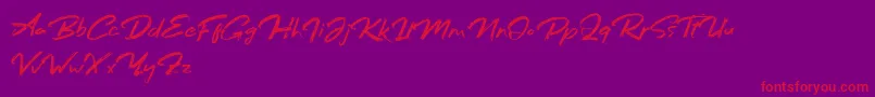 Bafora Regular Demo Font – Red Fonts on Purple Background