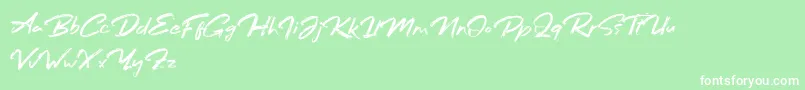 フォントBafora Regular Demo – 緑の背景に白い文字